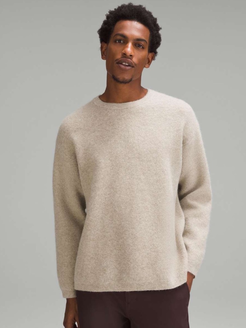 Lululemon Alpaca Merino Wool Crewneck Sweater White Opal Large